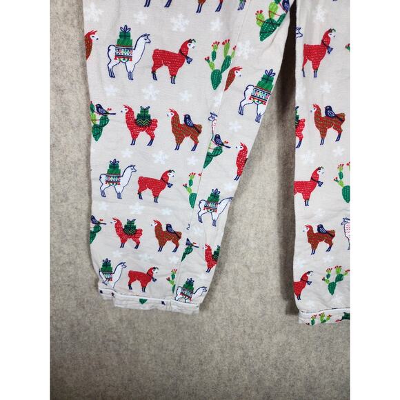 THE COMPANY STORE Women's Red White Green LLAMAS Christmas Pajama Pants SZ L - Picture 4 of 8